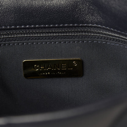 Chanel Lambskin Quilted Medium 19 Flap Navy Blue 8 of 11