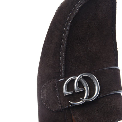 Gucci Suede Mens Driver Queen Loafers 6.5 Cocoa 10 of 11