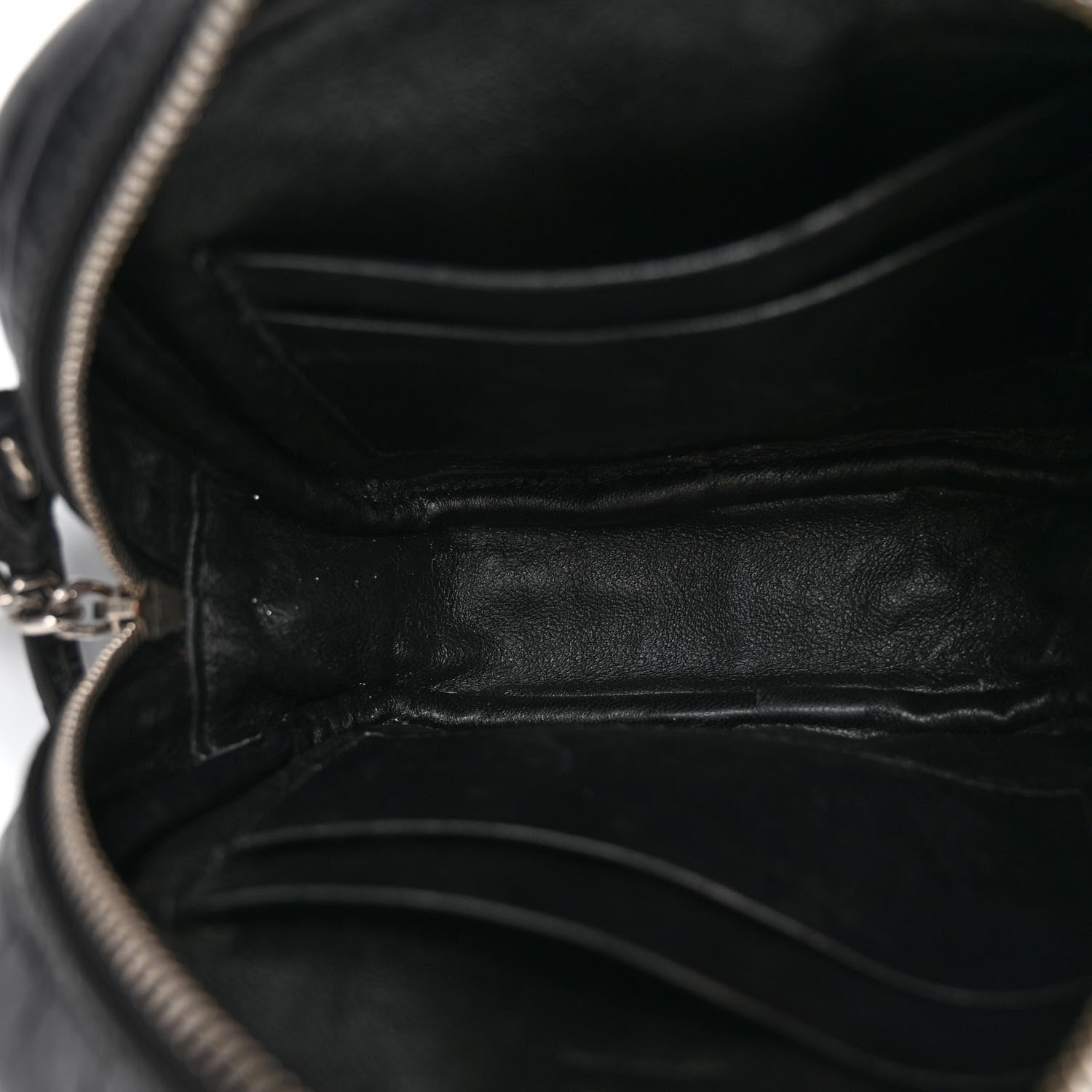 Saint Laurent Calfskin Crocodile Embossed Monogram Blogger Bag Black 5 of 11