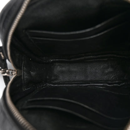 Saint Laurent Calfskin Crocodile Embossed Monogram Blogger Bag Black 5 of 11
