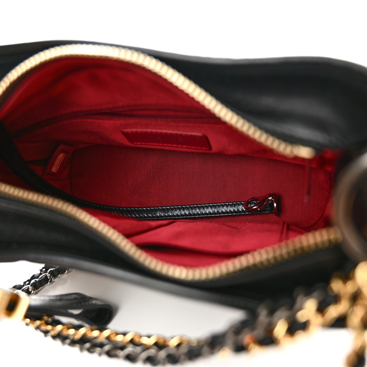 Aged Calfskin Quilted Small Gabrielle Hobo Black