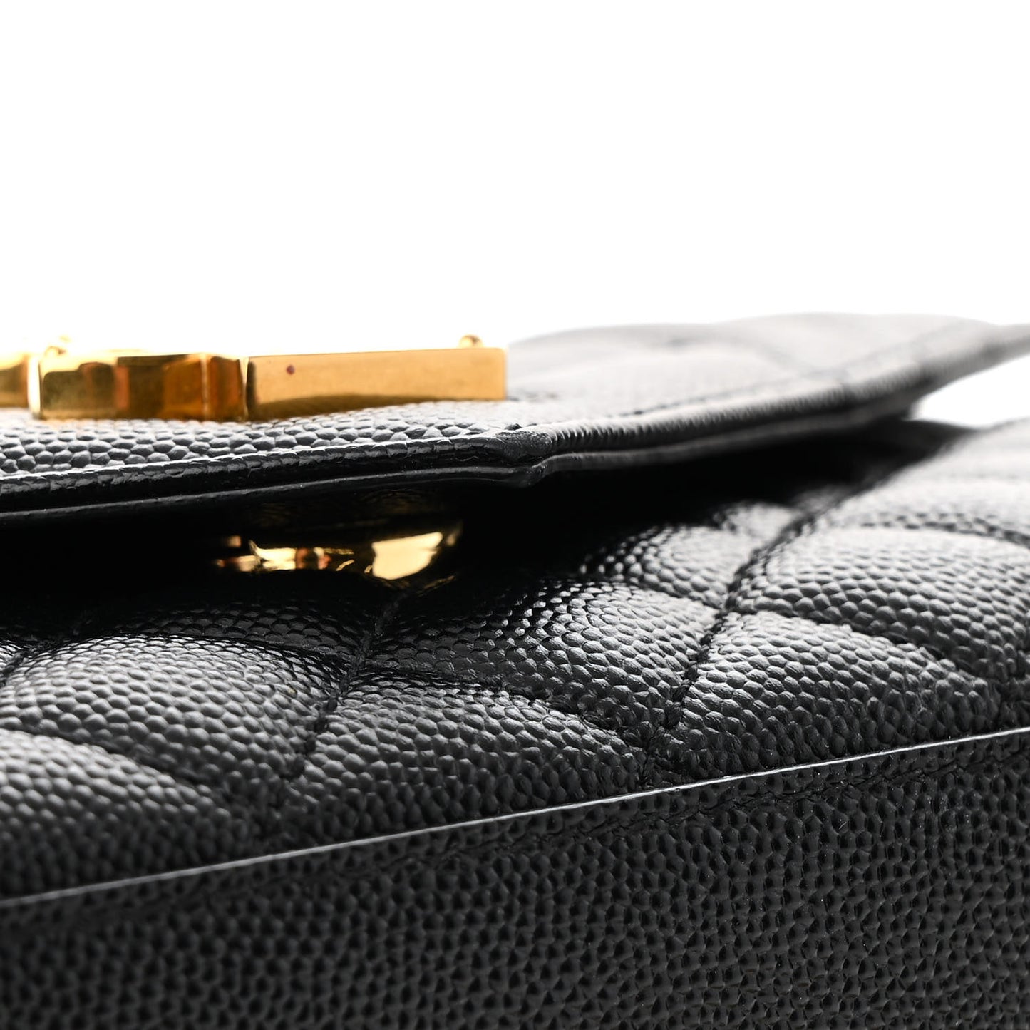 Grain De Poudre Textured Mixed Matelasse Triquilt Small Monogram Satchel Black
