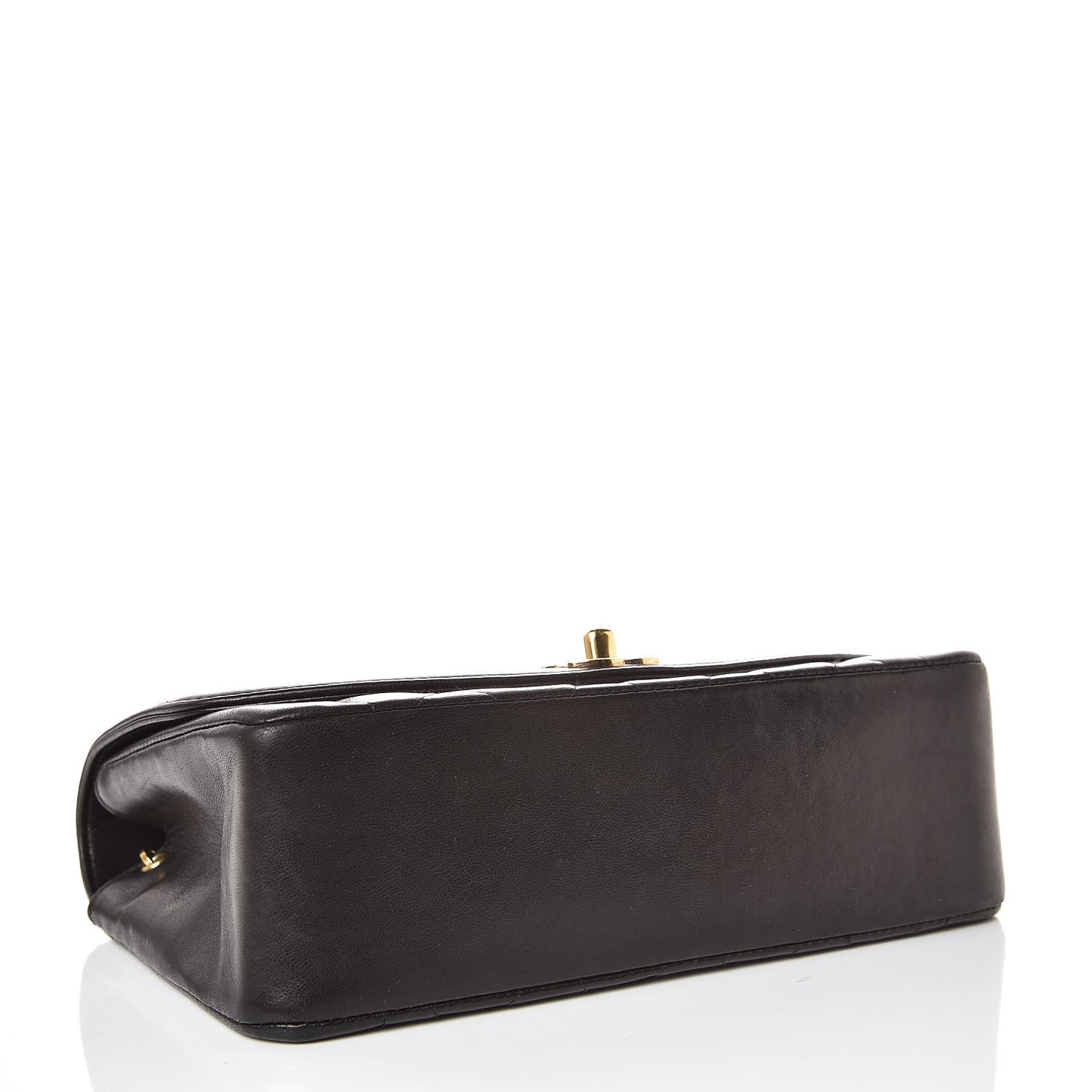 Lambskin Quilted Small Single Flap Black