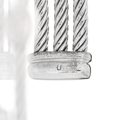 David Yurman Sterling Silver Diamond Three Row Confetti Cuff Bracelet 4 of 4