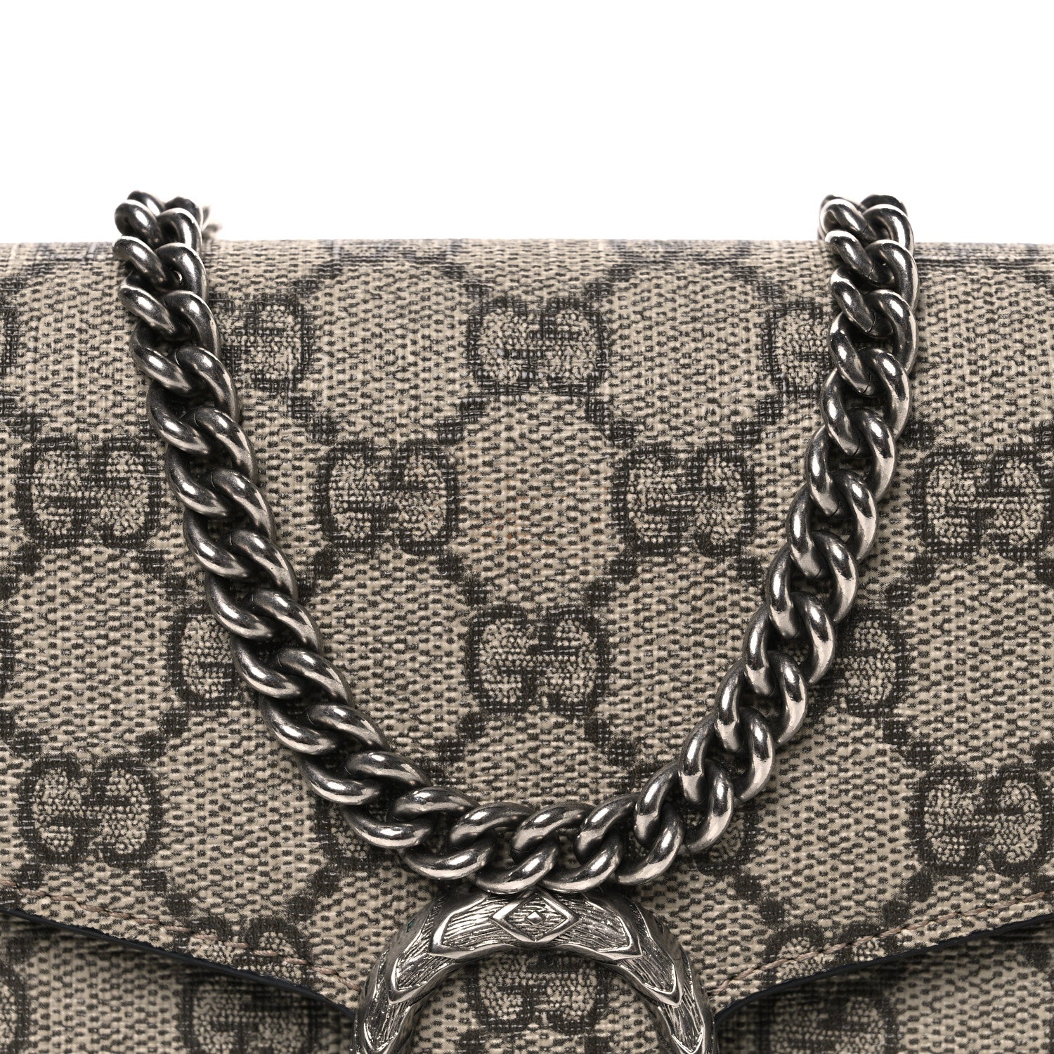 Gucci GG Supreme Monogram Mini Dionysus Chain Wallet Beige Black 8 of 10