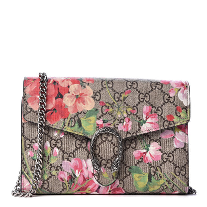 Gucci GG Supreme Monogram Blooms Mini Dionysus Chain Wallet Beige Multicolor Dry Rose 1 of 10