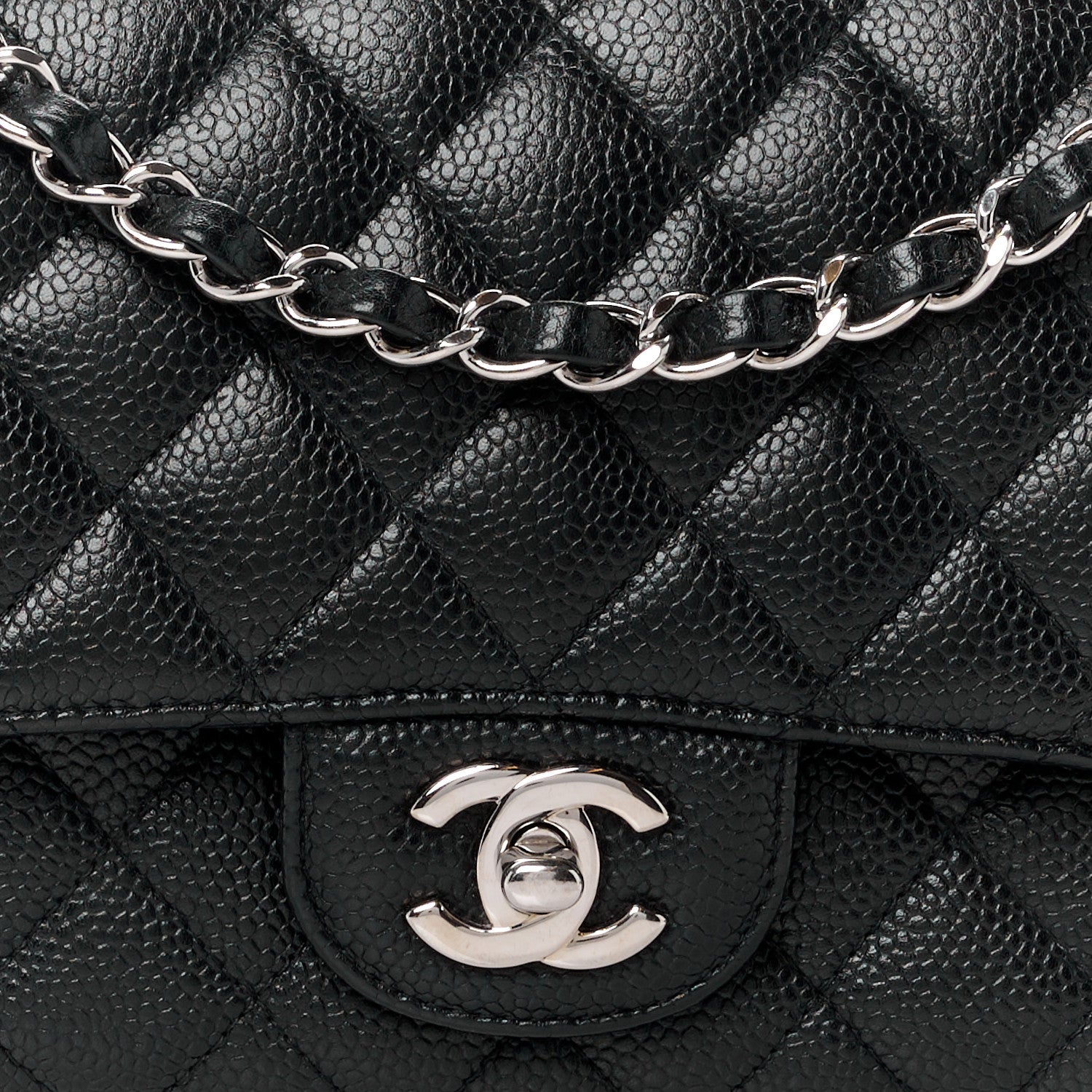 Chanel Caviar Quilted Medium Double Flap Black 9 of 15