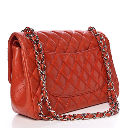 Chanel Lambskin Quilted Jumbo Double Flap Red 3 of 18