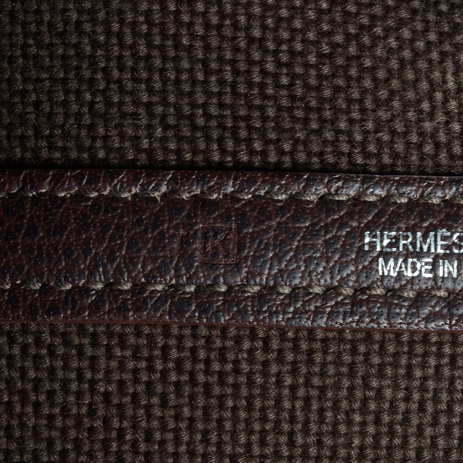 Hermes Toile Leather Garden Party MM 36 Ecru Cocoan SO 7 of 7