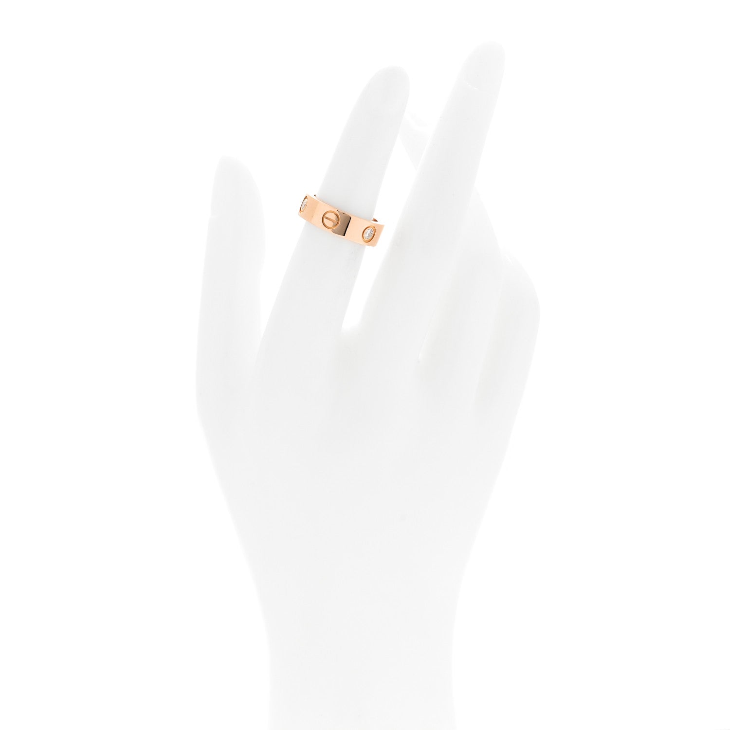 Cartier 18K Pink Gold 3 Diamond 5.5mm LOVE Ring 49 4.75 2 of 4