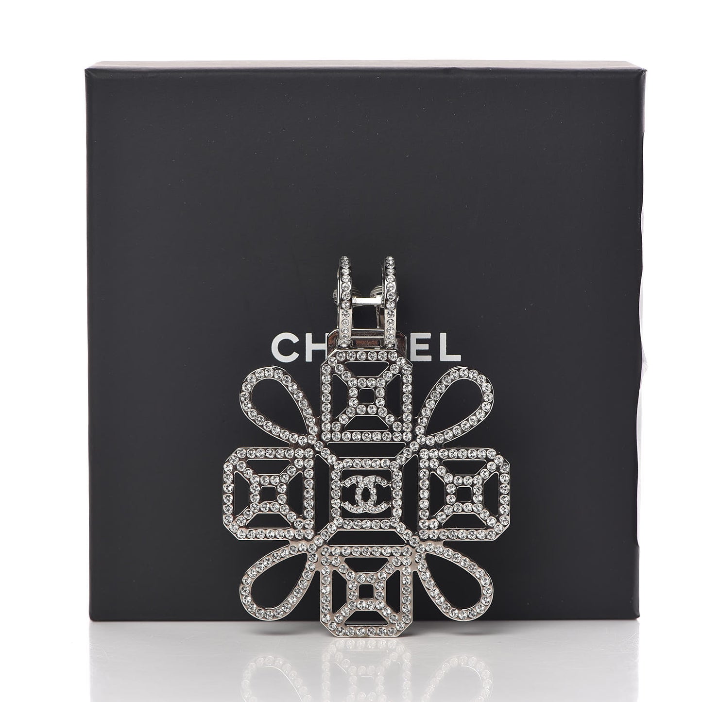 Crystal CC Brooch White Light Gold