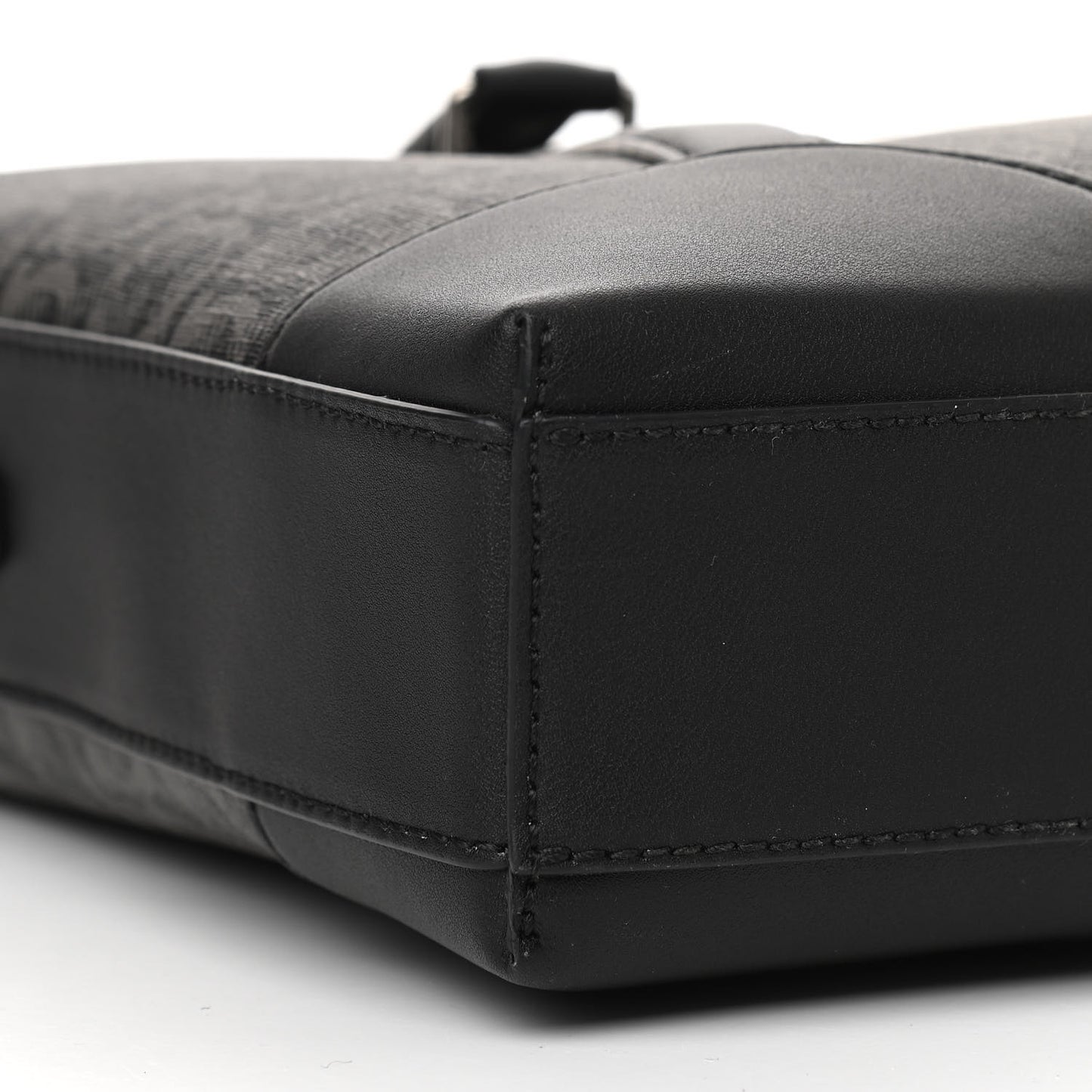 Gancini Monogram Calfskin Briefcase Black Grey