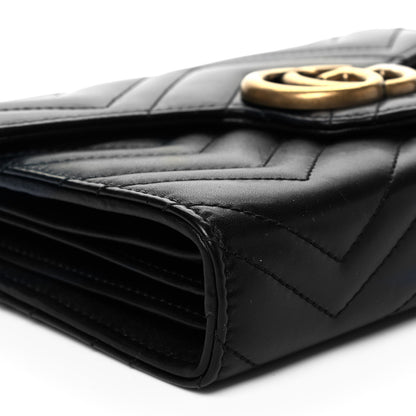 Gucci Calfskin Matelasse GG Marmont Chain Wallet Black 8 of 9