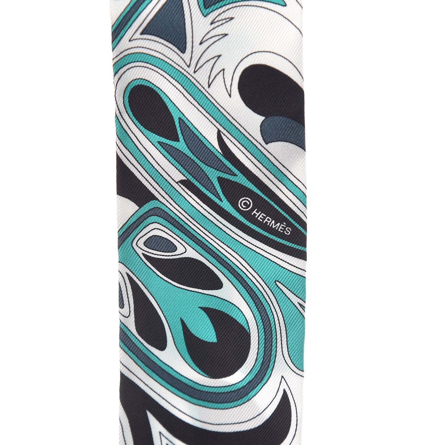 Silk Folklore Twilly White Menthol Gris