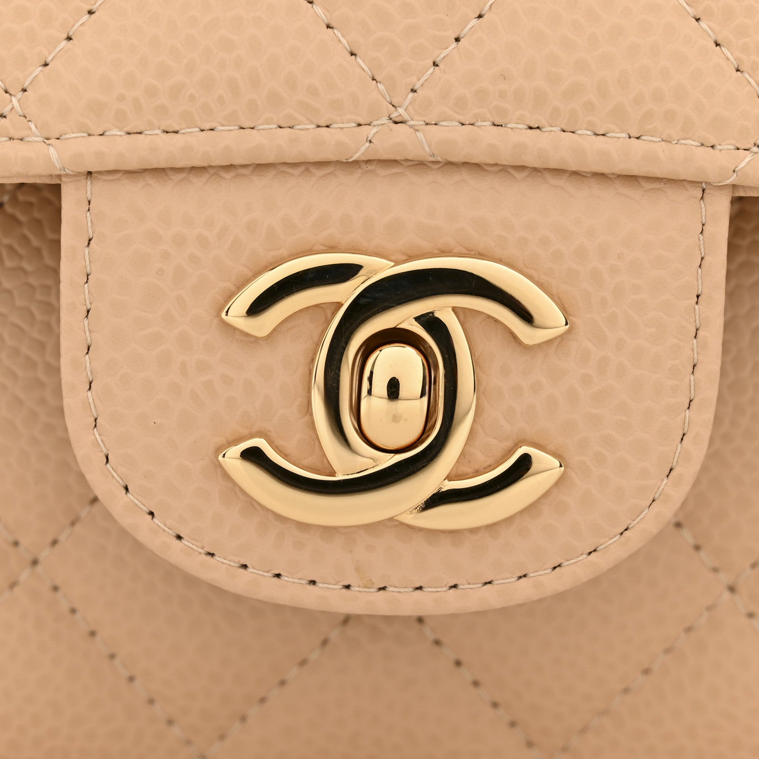 Chanel Caviar Quilted Medium Double Flap Beige 11 of 11