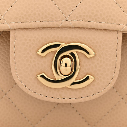 Chanel Caviar Quilted Medium Double Flap Beige 11 of 11