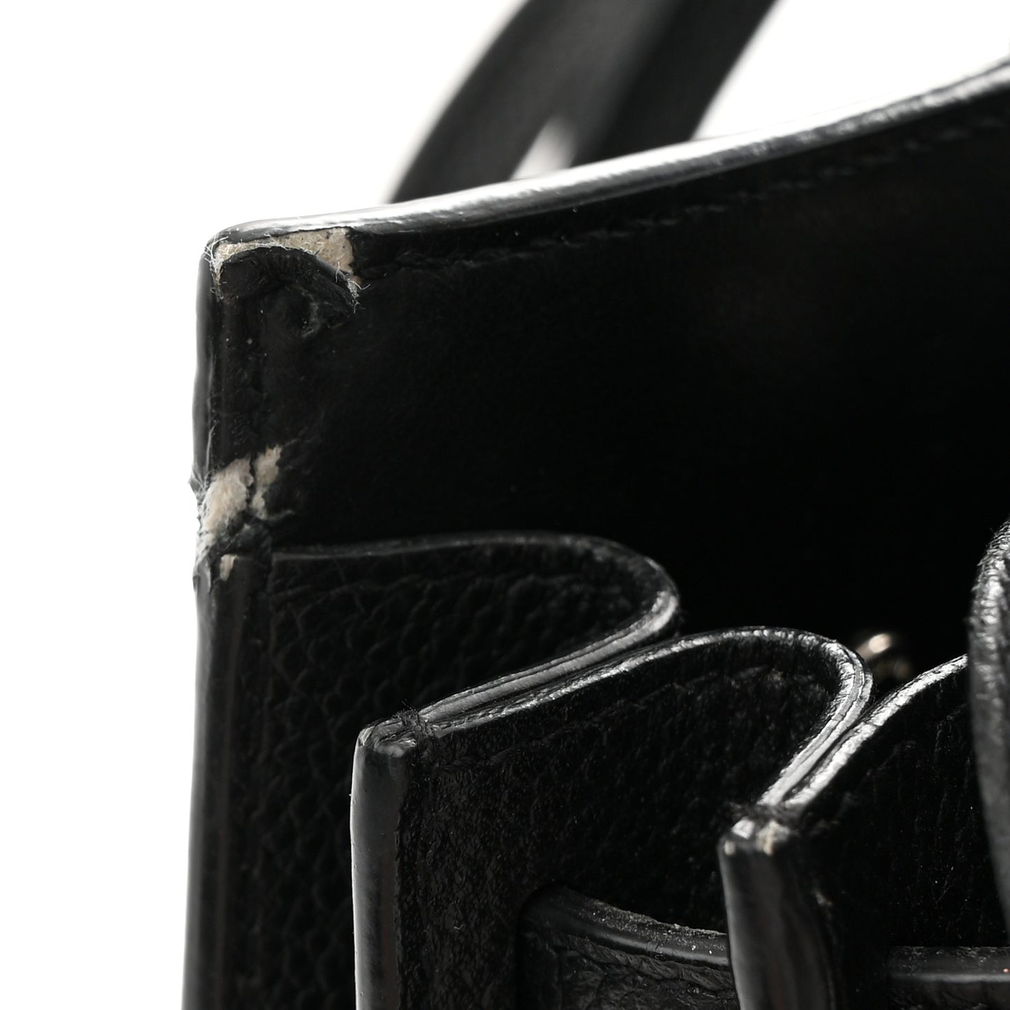 Grained Calfskin Baby Sac De Jour Black