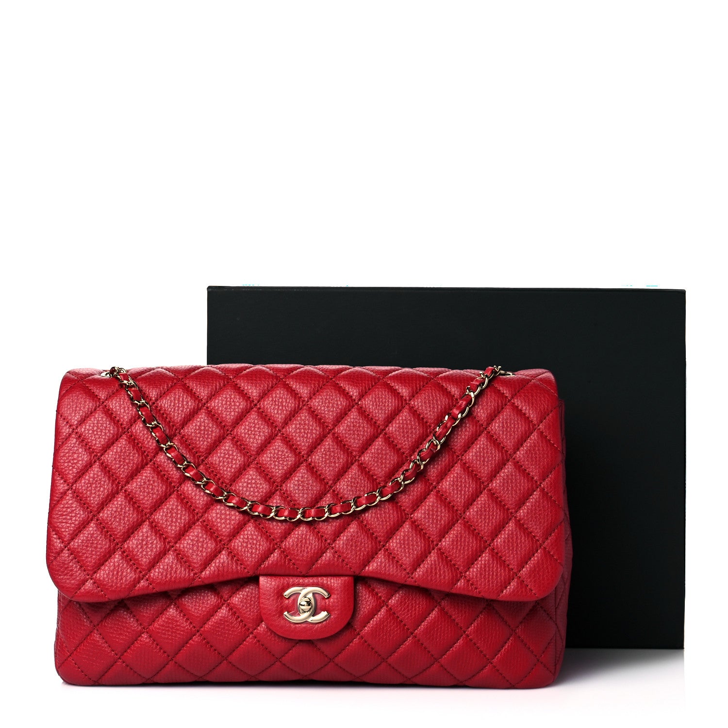 Chanel Calfskin Quilted Small XXL Travel Flap Bag Red 11 of 11