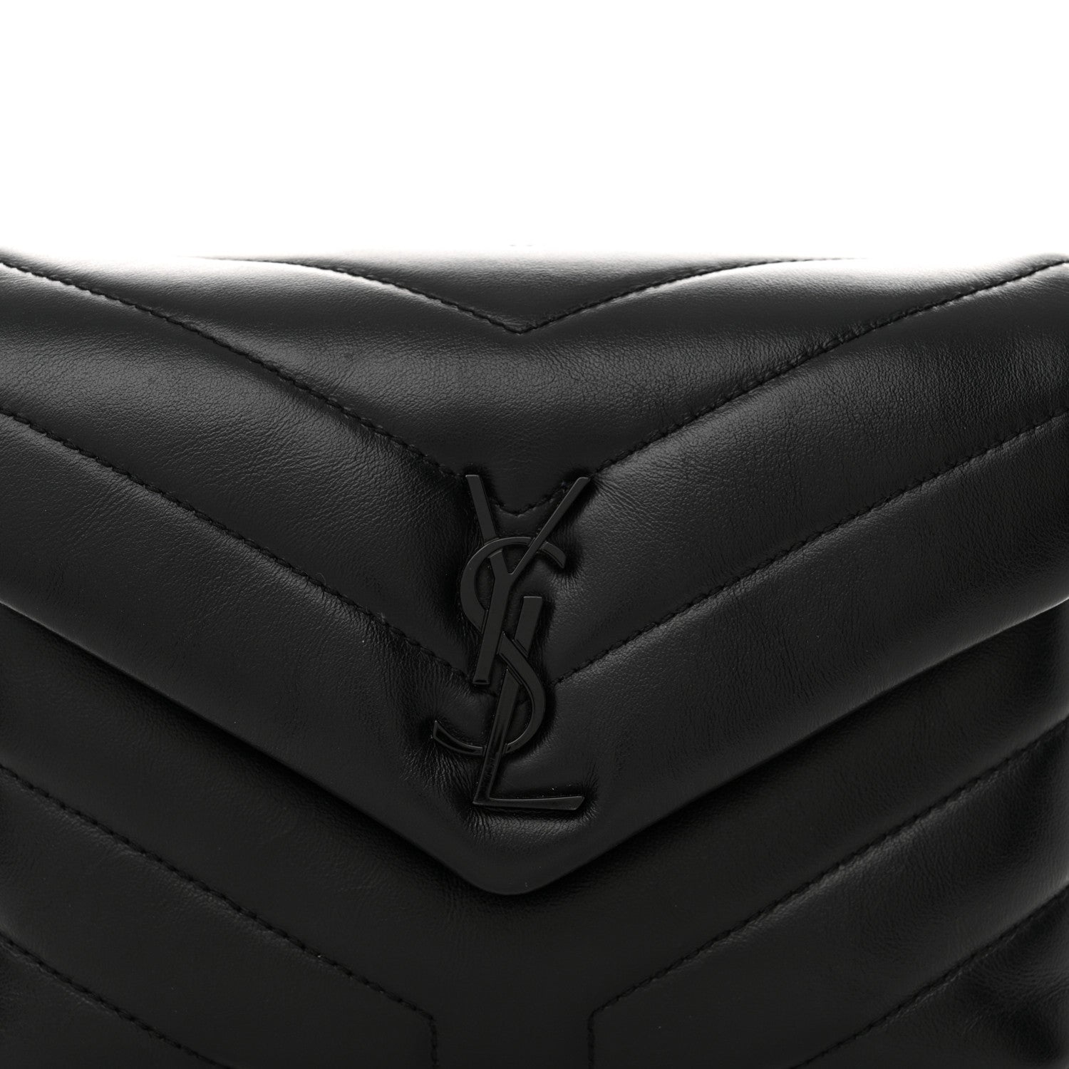 Saint Laurent Calfskin Y Quilted Monogram Monochrome Toy Loulou Crossbody Bag Black 8 of 15