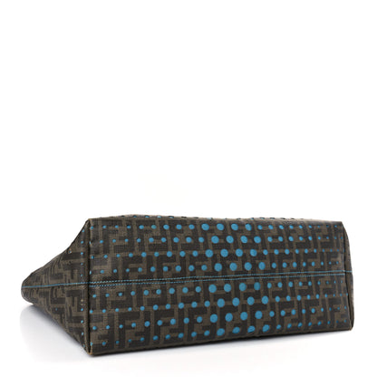 Fendi Zucca Spalmati Perforated Medium Roll Tote Tobacco Pavone 4 of 12