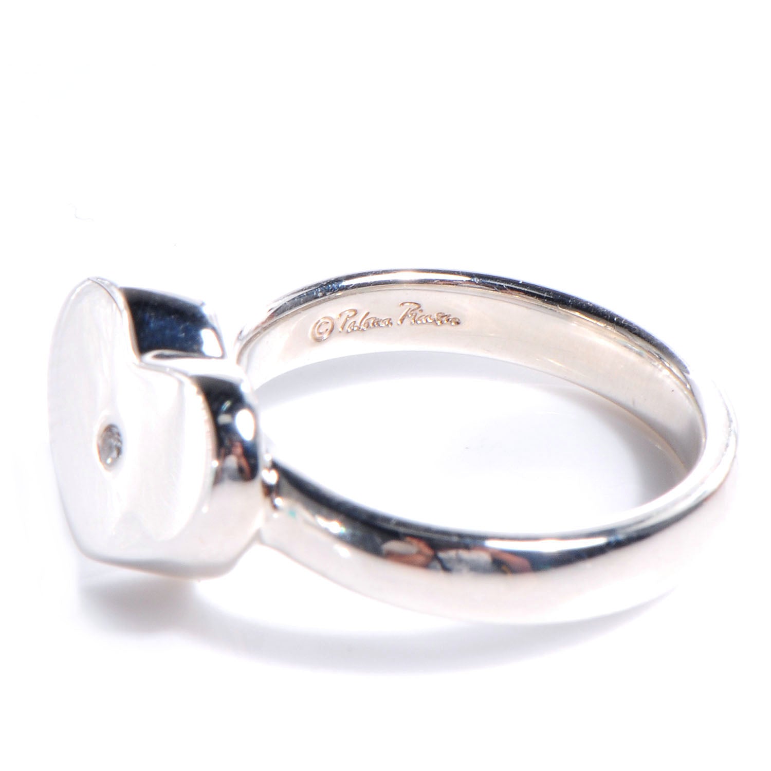 Tiffany Sterling Silver Modern Heart Diamond Ring 5.5 4 of 5