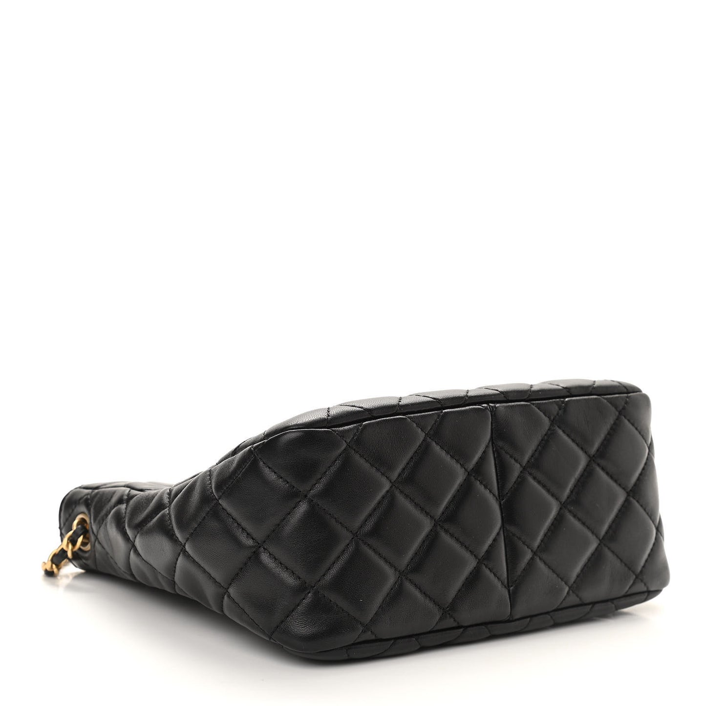 Lambskin Quilted Small Pearl Crush Hobo Black