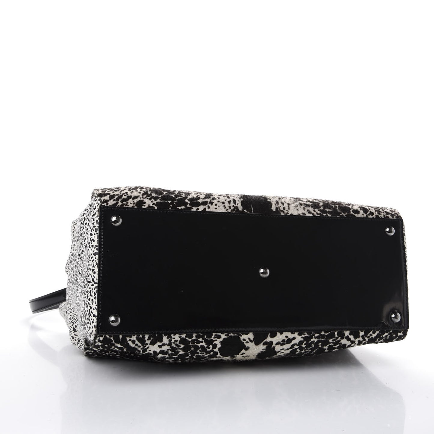 Calf Hair Patent Regular 2jours Tote Black White