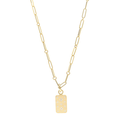 Roberto Coin 18K Yellow Gold Diamond Venetian Princess Tag Pendant Necklace 1 of 7