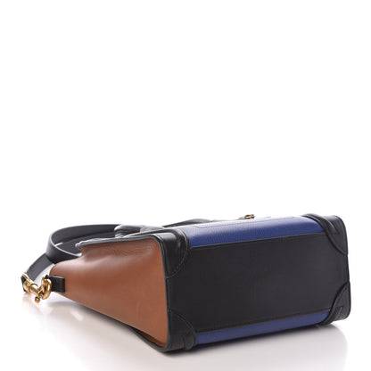 Celine Smooth Drummed Calfskin Nano Tri-Color Luggage Indigo 4 of 12