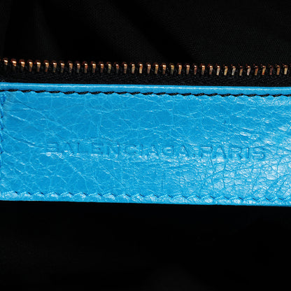 Balenciaga Agneau Giant 12 Rose Gold Hardware Weekender Bleu Paon 8 of 10