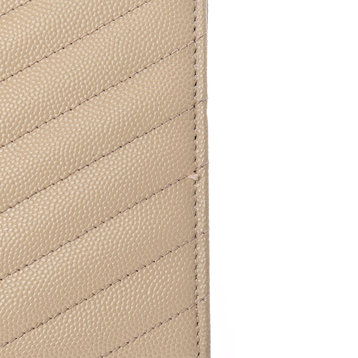 Saint Laurent Grain De Poudre Matelasse Chevron Monogram Chain Wallet Deep Beige 9 of 11