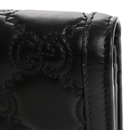 Gucci Calfskin GG Matelasse Card Case Wallet Black 10 of 11