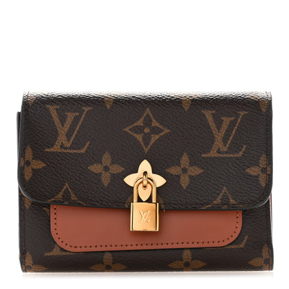 Louis Vuitton Monogram Flower Lock Compact Wallet Caramel 1 of 8