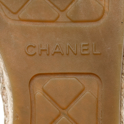 Chanel Lambskin CC Espadrilles 39 Beige Black 8 of 9