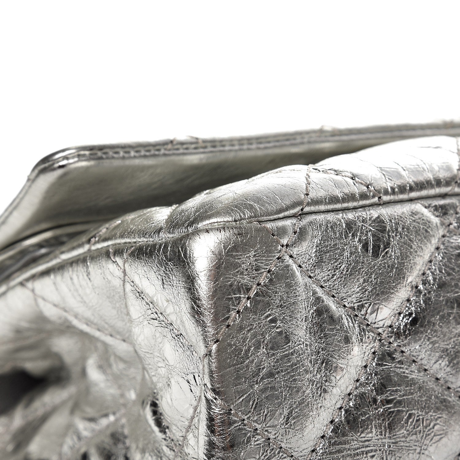 Chanel Metallic Aged Calfskin Quilted 2.55 Reissue 228 Flap Silver 8 of 11