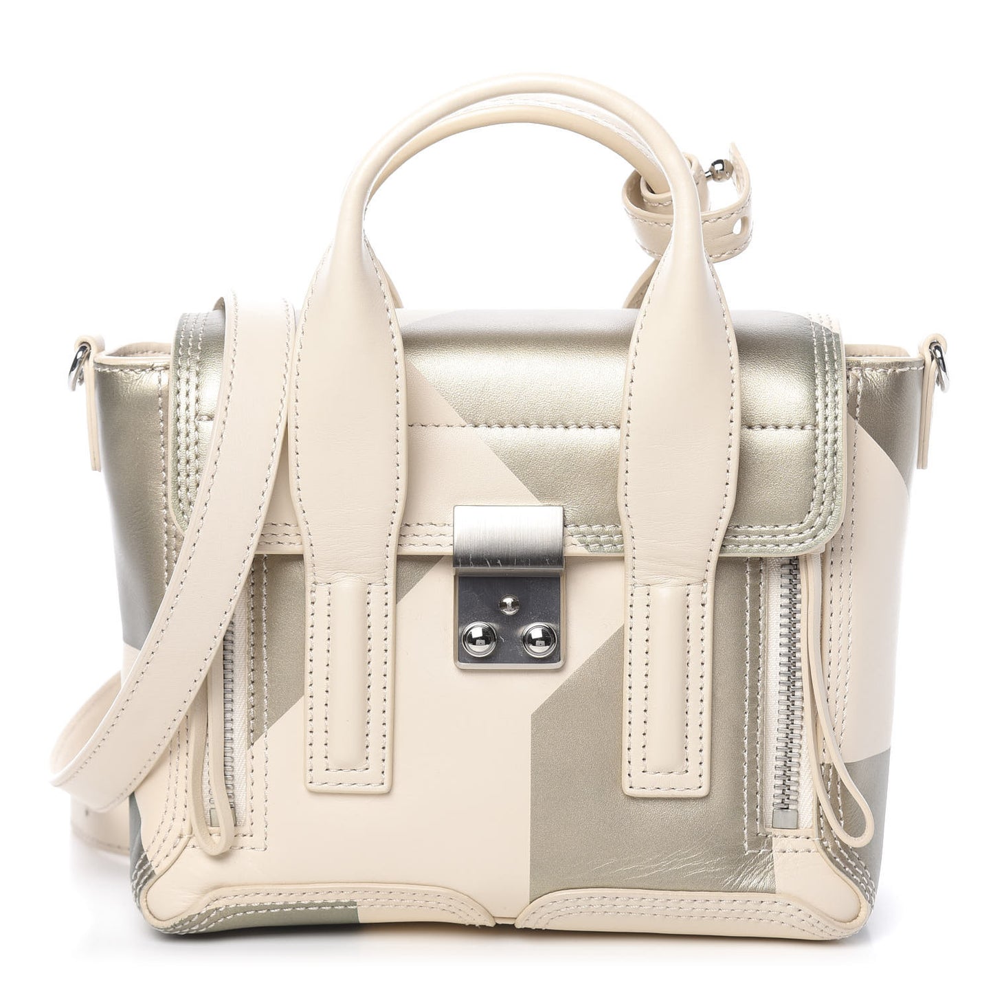 3.1 Calfskin Mini Pashli Trapeze Satchel Powder Champagne