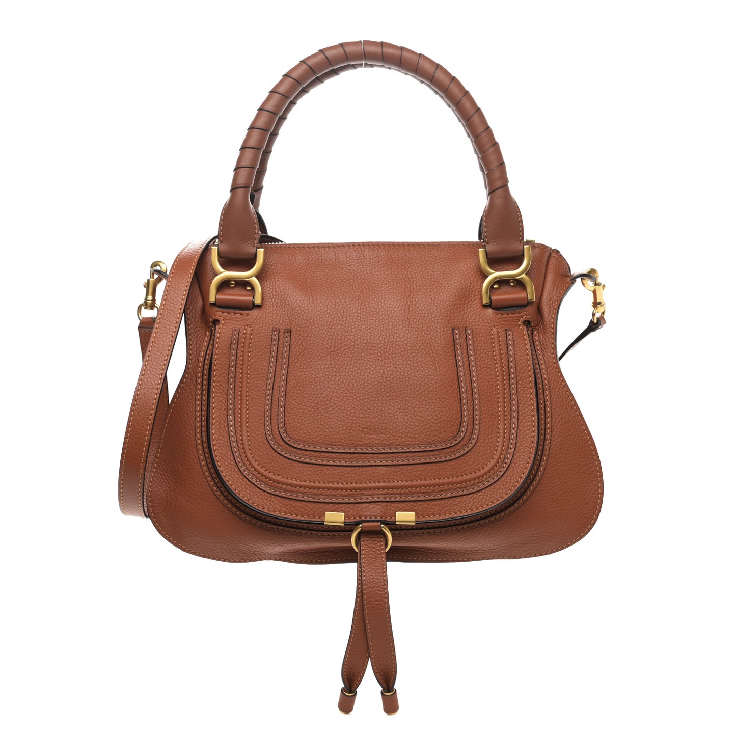 Calfskin Medium Marcie Satchel Tan