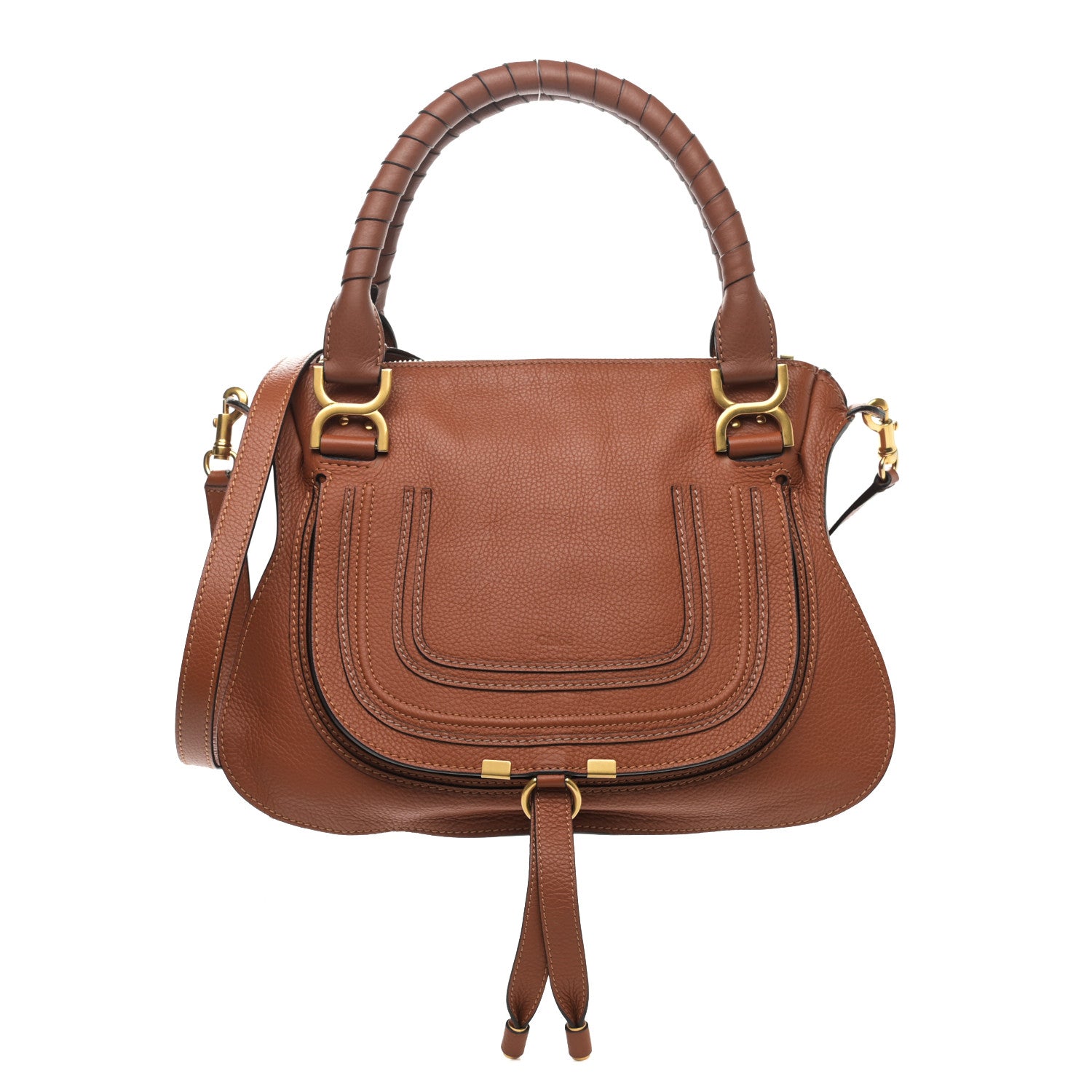 Chloe Calfskin Medium Marcie Satchel Tan 1 of 11
