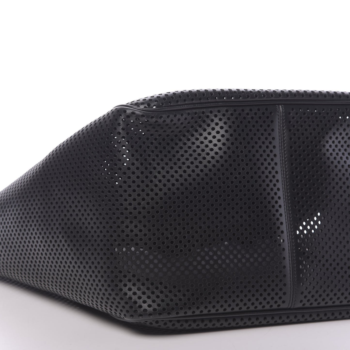 Calfskin Perforated T Twist Tote Black