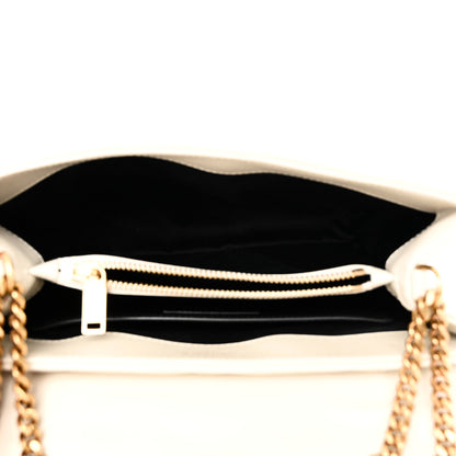 Saint Laurent Calfskin Y Quilted Monogram Small Loulou Chain Satchel Crema Soft 5 of 9