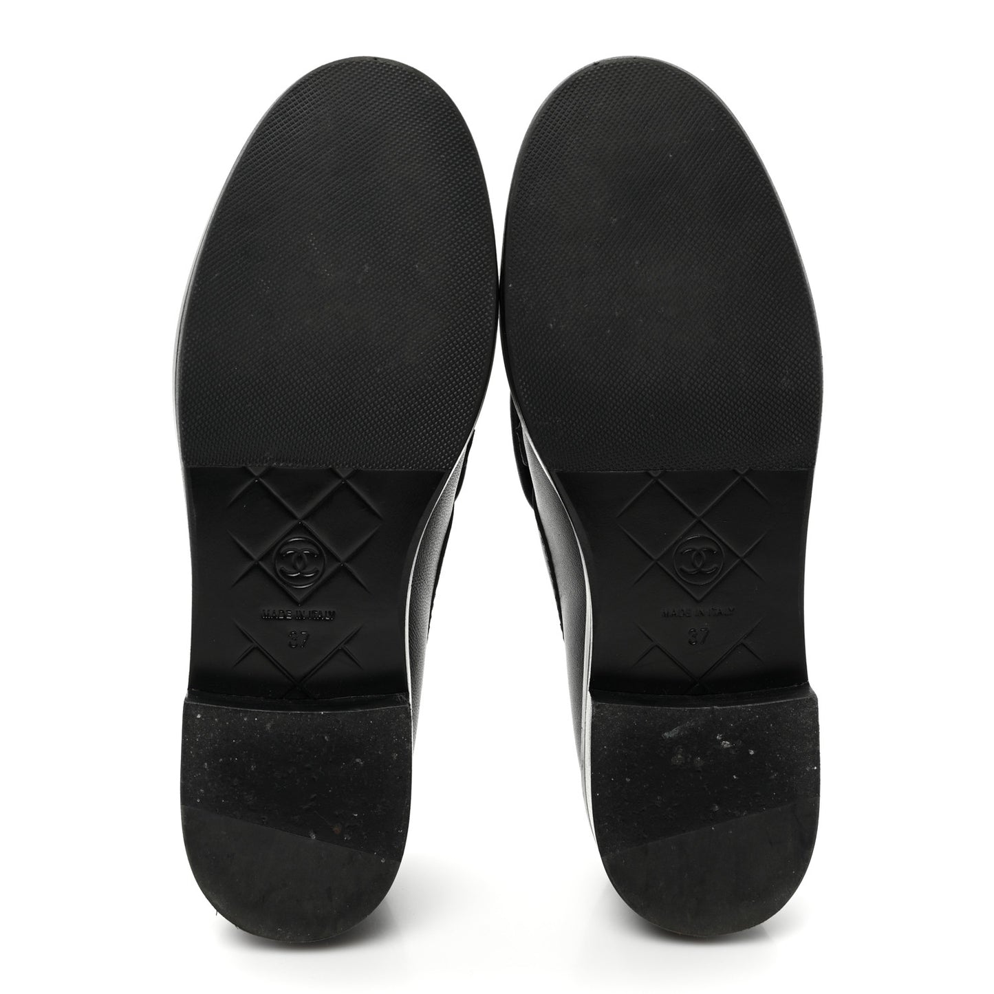 Lambskin Quilted CC Turnlock Loafers 37 Black
