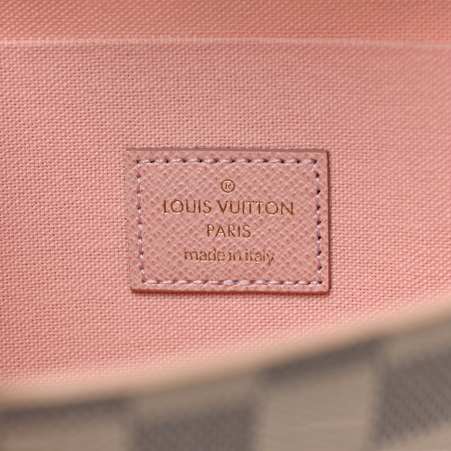 Damier Azur Pochette Felicie Chain Wallet Rose Ballerine
