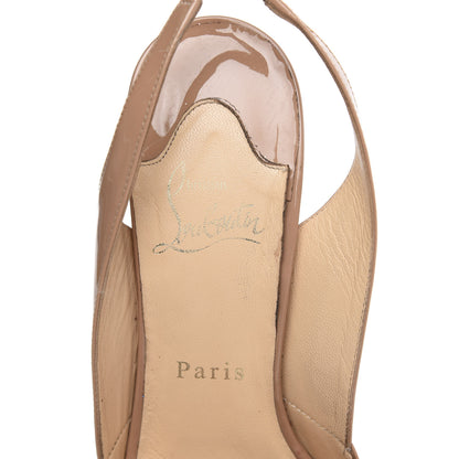 Christian Louboutin Patent PVC Corsetica 100 Peep Toe Slingback Sandals 37 Nude 7 of 11