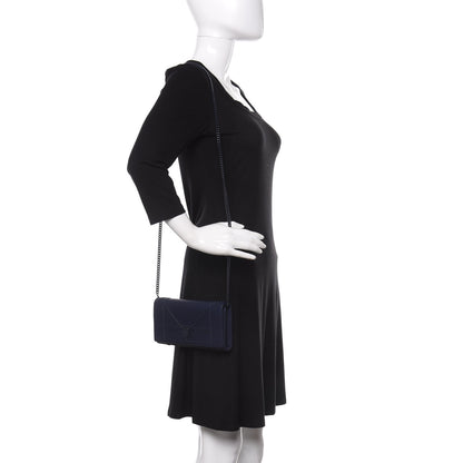 Christian Dior Matte Calfskin Studded Diorama Croisiere Chain Wallet Indigo 2 of 11