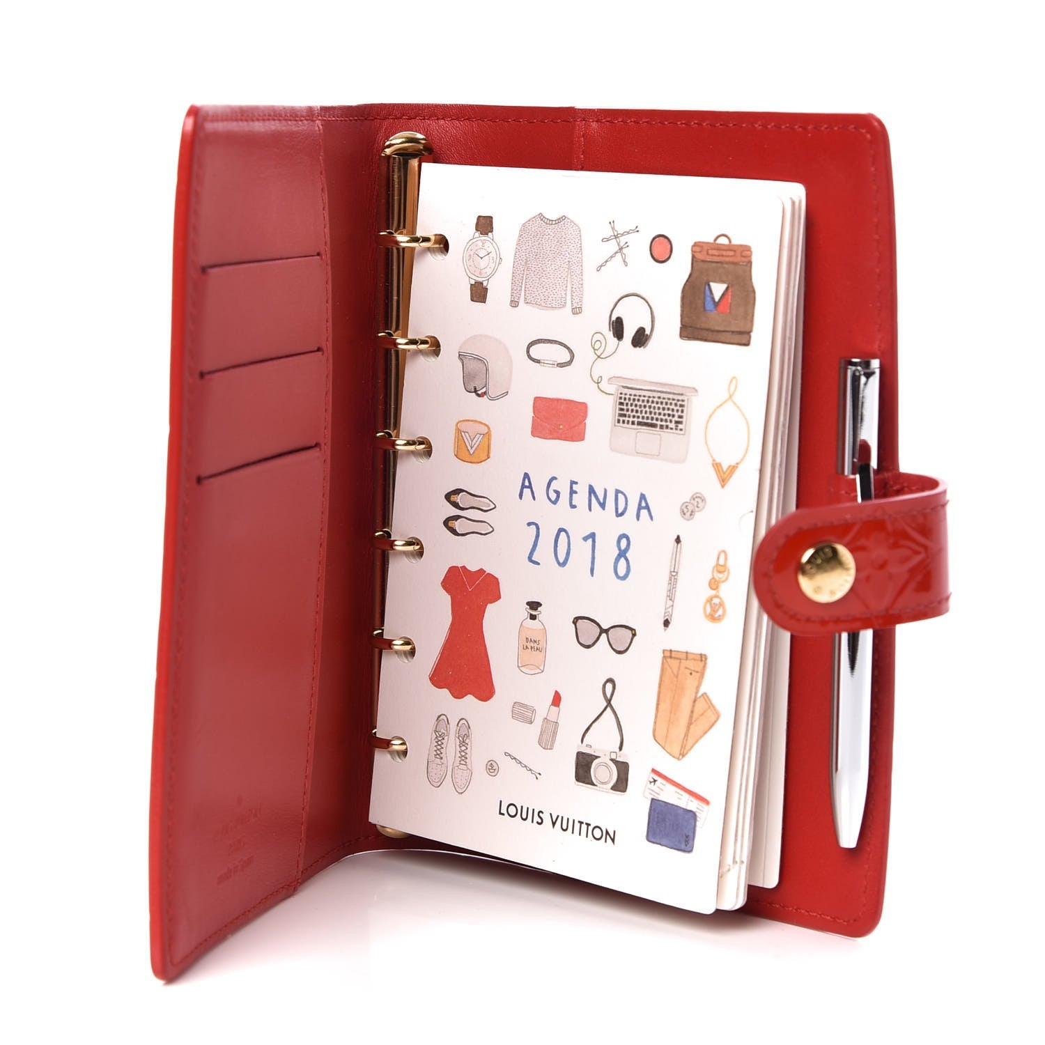 Louis Vuitton Vernis Small Ring Agenda Cover Red 5 of 6