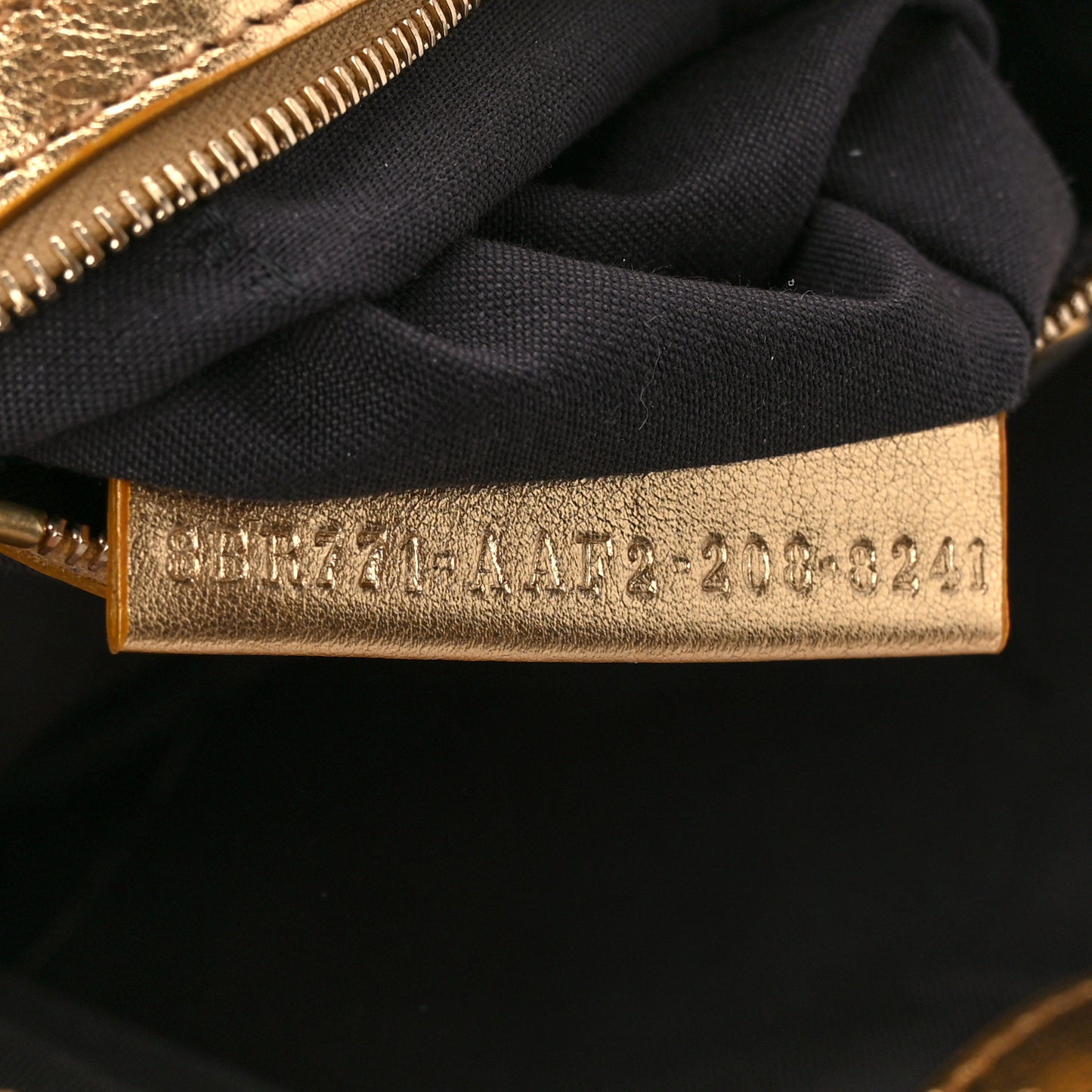 Vitello Catalan Mirror FF 1974 Embossed Large Baguette Gold
