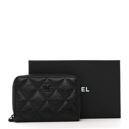 Chanel Calfskin Quilted Zip Coin Purse So Black 3 of 8