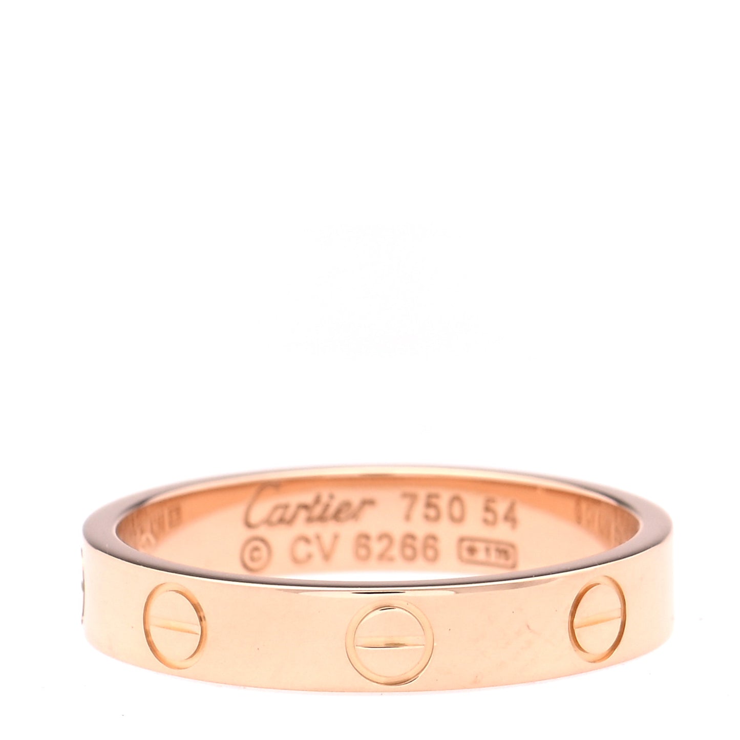 18K Pink Gold 3.5mm LOVE Wedding Band Ring 54 7