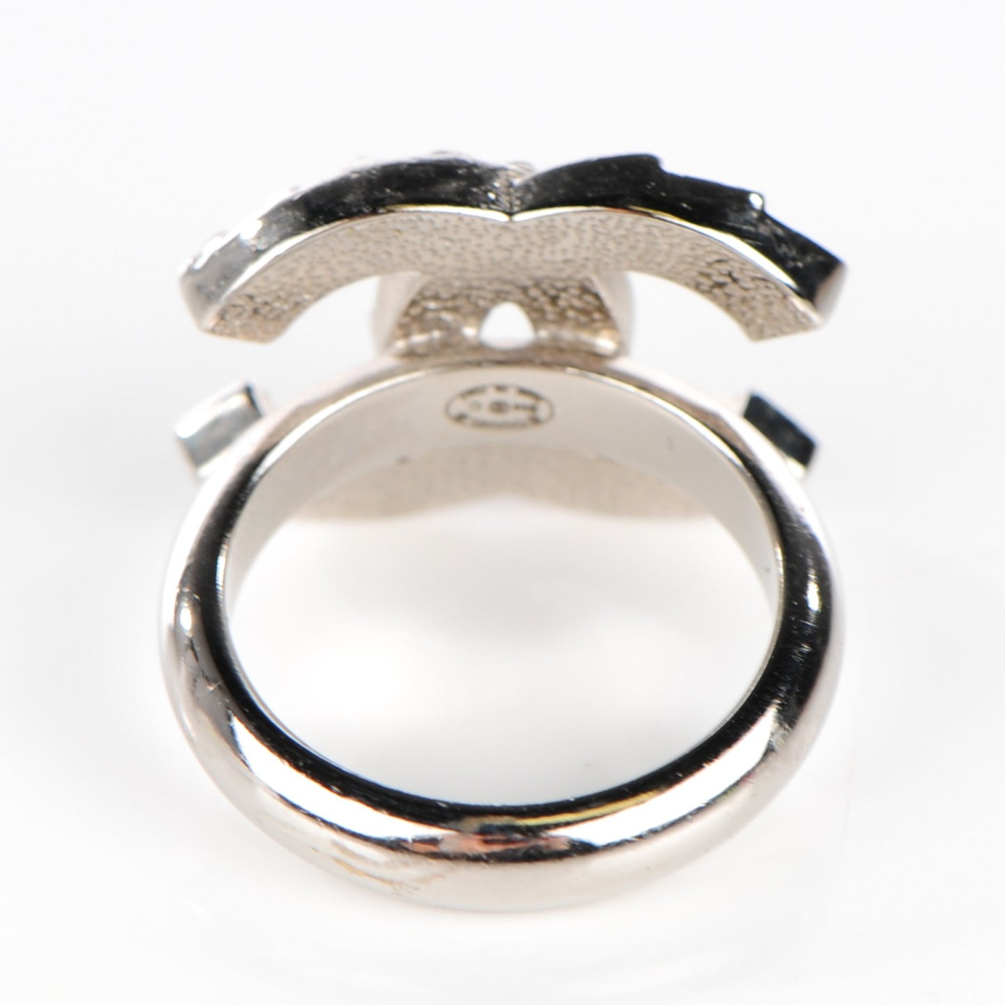 Crystal Baguette CC Ring 6 Silver
