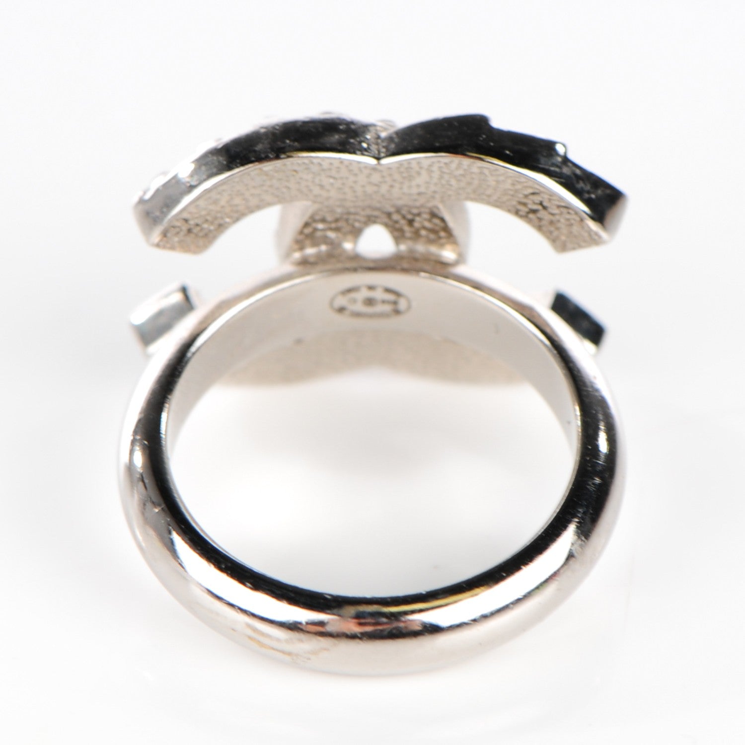 Chanel Crystal Baguette CC Ring 6 Silver 3 of 4